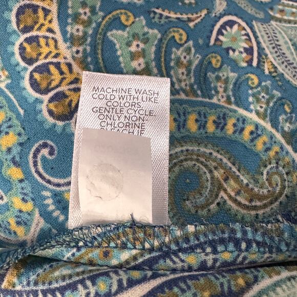 J. Jill Large Tunic Top Paisley Slits Keyhole Long Balloon Sleeves Round Neck - Picture 10 of 10